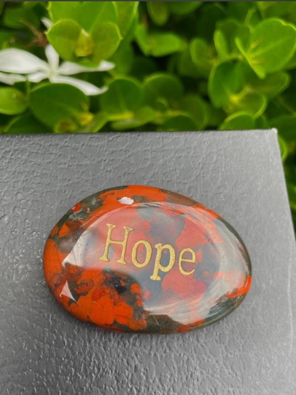 Hope Pocket Stone - Red and Black Inspirational Keepsake
